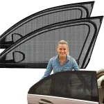 2pcs Car Rear Side Window Sunshade UV Protect Shield Mesh Prevent Mosquito Sunshine Privacy Protection Foldable Curtain - Imagine 4