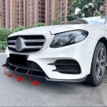 3pcs Car Front Bumper Lip Spoiler Front Bumper Spoiler Lip Splitter Trim For Benz W213 E260 E300 E43 AMG 2017-2019 Sport Look - Imagine 6