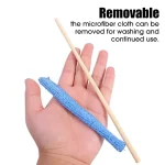 Microfiber Car Detail Cleaning Brush Long Handle Air Conditioner Blind Narrow Dust Collector Stick Auto Wash Cloth Brushes Tool - Imagine 6