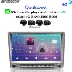 Local 720P CarPlay 8" gray Android 14.0 Car player 8 Core 8GB multimedia GPS car stereo For Porsche 911 997 987 Cayman Boxster - Imagine 2