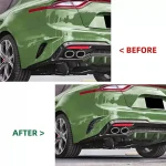 For KIA Stinger 2018-2023 Car Sticker Rear Bumper Side Vent Spoiler Canard Covers Carbon Fiber Look Gloss Black Accessories ABS - Imagine 2