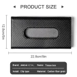 SEAMETAL Car Sunshade Plate Tissue Box Universal Auto Interior Paper Towel Storage Bag Carbon Fiber Sun Visor Tissue Boxes - Imagine 2