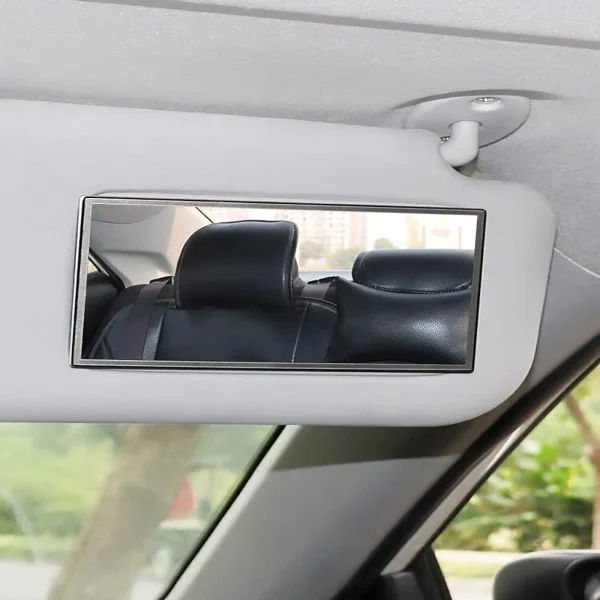 HD Stick-on Car Makeup Mirror - Premium Anti-Rust Stainless Steel Adhesive Visor , Auto Accessory Gift