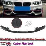 For BMW 2 SERIES F22 F23 Car Front Lip Bumper 218d 230i M SPORT 2013-2018 FRONT SPLITTER VALANCE LIP SPOILER CARBON LOOK Bumpers