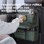 SEAMETAL Car Seat Back Storage Bag Large Capacity Multi-Pocket Backseat Organizer Foldable Dining Table Tablet Tray Hanging Bag - Imagine 4