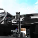 Car Cup Tablet Stand Holder Expander with Cell Phone Mount 360 Rotation Smartphone Auto Interior Accessories for Ipad 11 Inch - Imagine 4