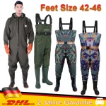 New Waterproof Overalls Hooded Waders Pants Long Sleeve Wader Trousers With Boots Gloves Set Adult Men Fishing Hunting Gear Suit