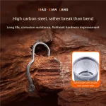 9KM 50~200Pcs Automatic Flip Fishing Hook Carp Hook High Carbon Steel With Eye Sharp Barbed - Imagine 3
