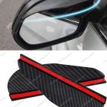 2PCS Carbon Fiber Rearview Mirror Rain Guards - Anti-Glare Sun Visor Cover for Clear Vision, Universal Car Mirror Accessories