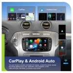 Podofo 4+64G 2Din Car Radio For Ford Focus Mondeo C-MAX S-MAX Galaxy II Kuga Navigation GPS Carplay Android Auto WIFI Car Audio - Imagine 3