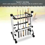 Fishing Pole Rack Fishing Rods Stand Fishing Rod Holder Lightweight Fishing Rod Pole Holder Stand Organizer Rack For 12 Rods - Imagine 3