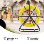 100/130m Electrician Wire Threading Machine Fiberglass Wire Cable Running Rod Fish Tape Rodder Cable Unclogger Leader 6mm - Imagine 4