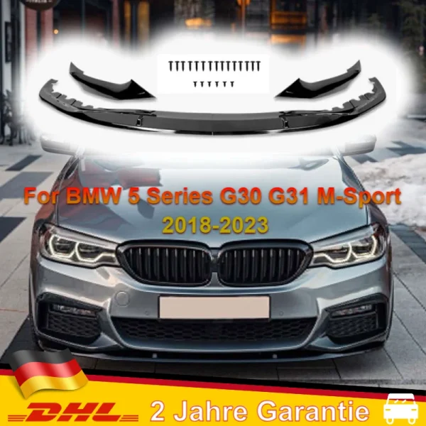 Car Front Bumper Surround Spoiler Lip Spoiler Kit For BMW 5 Series G30 G31 M-Sport M Sport MP 2017 2018-2023 Auto Accessories