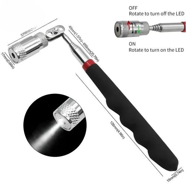 Mini Portable Telescopic Magnetic Magnet Pen Handy Tools Capacity for Picking Up Nut Bolt Extendable Pickup Rod Stick