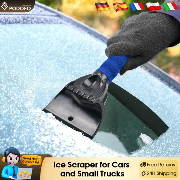 Podofo Car Ice Scraper Snow Shovel Windshield Auto Defrosting Car Winter Snow Removal Cleaning Tool Car Accessories