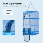 Drying Rack 4 Layers Folding Mesh, Collapsible Mesh Hanging Dryer Net, Drying Fishing Net for Shrimp, Fish, Fruit, Vegetables - Imagine 6