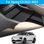 For Xpeng G9 2022-2024 Armrest storage box Center Console Storage Box Central Lower Layer Tray Silica Gel Organizer Accessories