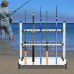 24 Rods Portable Fishing Rod Stand Strong Aluminum Alloy Rod Holder Fishing Rods Pole Rack Organizer