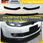 Diffuser Spoiler Auto Bumper Spoiler Splitter Guard Body Kit For VW Golf 6 MK6 Standard TSI TDI 2008-2012 Car Front Bumper Lip