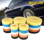 3/4/5/6/7 Inch 5pcs Car Polishing Pad Kit Auto Self-Adhesive Buffing Waxing Sponge Wheel Polishing Pad For Car Polisher Drill - Imagine 2