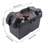 Trolling Motor Battery Box Multifunction Waterproof Portable Battery Box RV Battery Box for SUV Travel Car Boats Outdoor Marine - Imagine 5