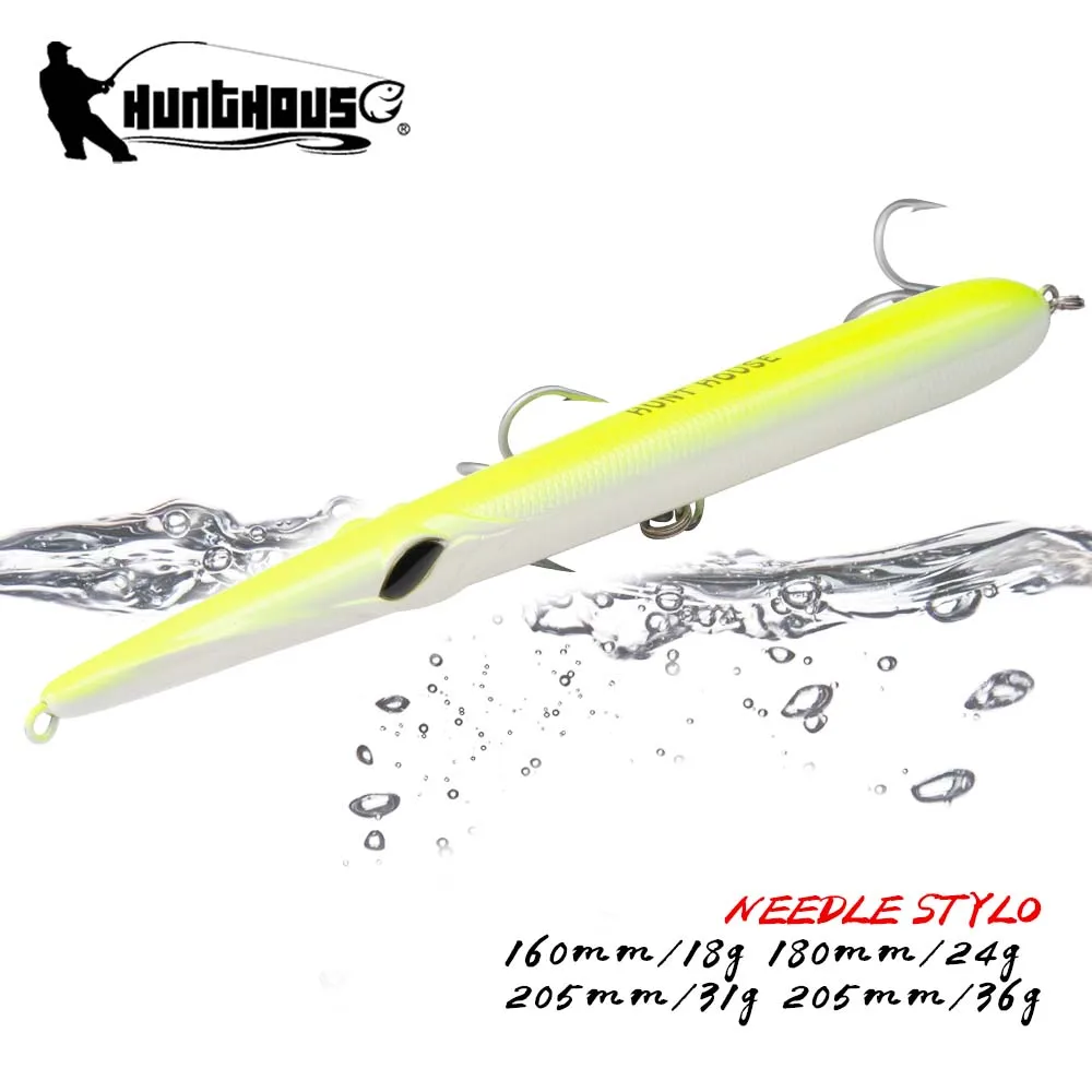 kf-S054e0282ac50476f89a4ca0b986fdb48s Hunthouse Fishing Lure Needle Stylo Long Casting Pencil Floating 205/180/160mm Isca Artificial Leurre Souple Carp Fishing Lure - Imagine 1
