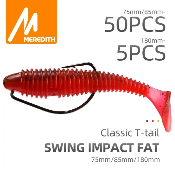 MEREDITH-Fishing Swing Impact FAT, Soft Lures, Tackle Wobblers, Bream Baits, 75mm, 85mm, 180mm