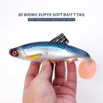 1Pc 14cm/26g 20cm/59.5g Big Size Swimbait Soft Bait Lifelike Artificial Fishing Gear for Freshwater Saltwater Bass Sea Fishing - Imagine 3
