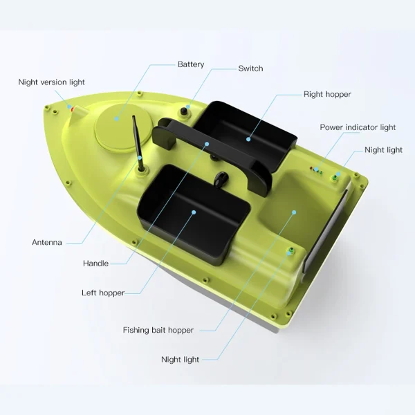 D18B GPS Fishing Bait Boat with 3 Bait Containers Automatic Bait Boat with 400M Remote Range Fishing Bait Boat Fishing Tackle