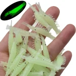 MrLurion 100pcs 4.8cm 0.5g soft artificial shrimp lure baits ,luminous prawn worm bass pike trout lure fishing baits - Imagine 6