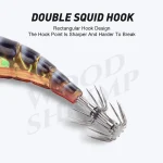 Kingdom 6pcs EGI Squid Bait Set 2.2# 2.5# 3.0# Artificial Jigging Lures Sea Fishing Octopus Cuttlefish Luminous Sinking Lure - Imagine 6