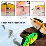 9KM Swimbait Fishing Lure VIB Slow Sinking Wide S Motion Lure with 3D Eyes Mini Glide Bait ABS Material for Bass Trout Fishing - Imagine 2