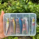 5PCS/BOX Minnow Fishing Lure Artificial Hard Bait Bionic 3D Eyes Floating Wobbler Crankbait Bass Trolling Fishing Tackle - Imagine 3