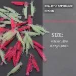 MrLurion 100pcs 4.8cm 0.5g soft artificial shrimp lure baits ,luminous prawn worm bass pike trout lure fishing baits - Imagine 3