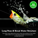 TSURINOYA 70F Popper Fishing Lure RIPPLE 70mm 12g Topwater Hard Bait For Bass Pike Long Casting Floating Wobble Surface Model - Imagine 6