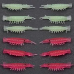 MrLurion 100pcs 4.8cm 0.5g soft artificial shrimp lure baits ,luminous prawn worm bass pike trout lure fishing baits - Imagine 4