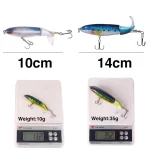1-8Pcs Topwater Fishing Lure Whopper Popper Artificial Bait Hard Plopper Soft Rotating Tail Fishing Tackle Fishing Bait - Imagine 6