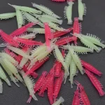 MrLurion 100pcs 4.8cm 0.5g soft artificial shrimp lure baits ,luminous prawn worm bass pike trout lure fishing baits - Imagine 5