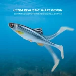 1Pc 14cm/26g 20cm/59.5g Big Size Swimbait Soft Bait Lifelike Artificial Fishing Gear for Freshwater Saltwater Bass Sea Fishing - Imagine 5