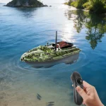 220V 500m Remote Control Fishing Bait Boat 13000rpm, Suitable for Throwing in Rivers, Lakes and Shallow Waters (Camouflage) - Imagine 2
