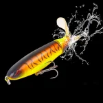 1-8Pcs Topwater Fishing Lure Whopper Popper Artificial Bait Hard Plopper Soft Rotating Tail Fishing Tackle Fishing Bait - Imagine 2