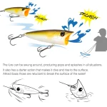 TSURINOYA 70F Popper Fishing Lure RIPPLE 70mm 12g Topwater Hard Bait For Bass Pike Long Casting Floating Wobble Surface Model - Imagine 3