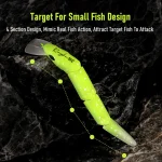 Kingdom Jointed Fishing Lure 70mm 4.3g Sinking 4-Section Minnow Lure Single Hook Hard Wobber Freshwater Bass Artificial Bait - Imagine 4